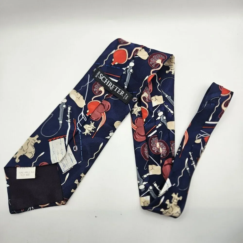 Medical Surgeon Doctor Heart Kidney Fertility EKG Hospital Print Tie 65 1/x3.75